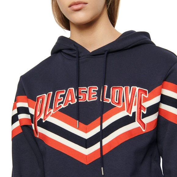 Sandro Hooded Striped Sweatshirt - Picture 4 of 5